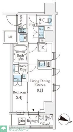 パークアクシス横浜阪東橋の物件間取画像